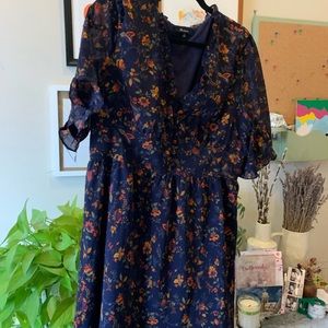 Madewell blue floral minidress